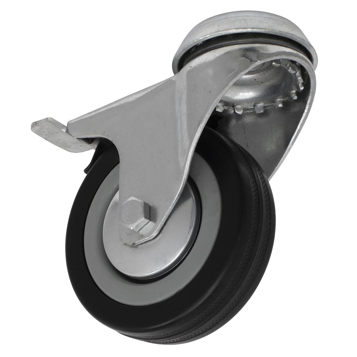 Sealey Castor Wheel Bolt Hole Swivel with Brake Ø75mm 