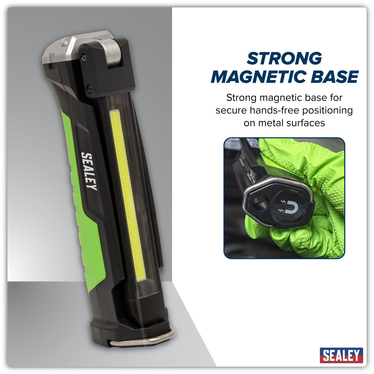 Sealey Rechargeable Slim Folding Inspection Light 6W COB LED & 1W SMD LED Lithium-ion