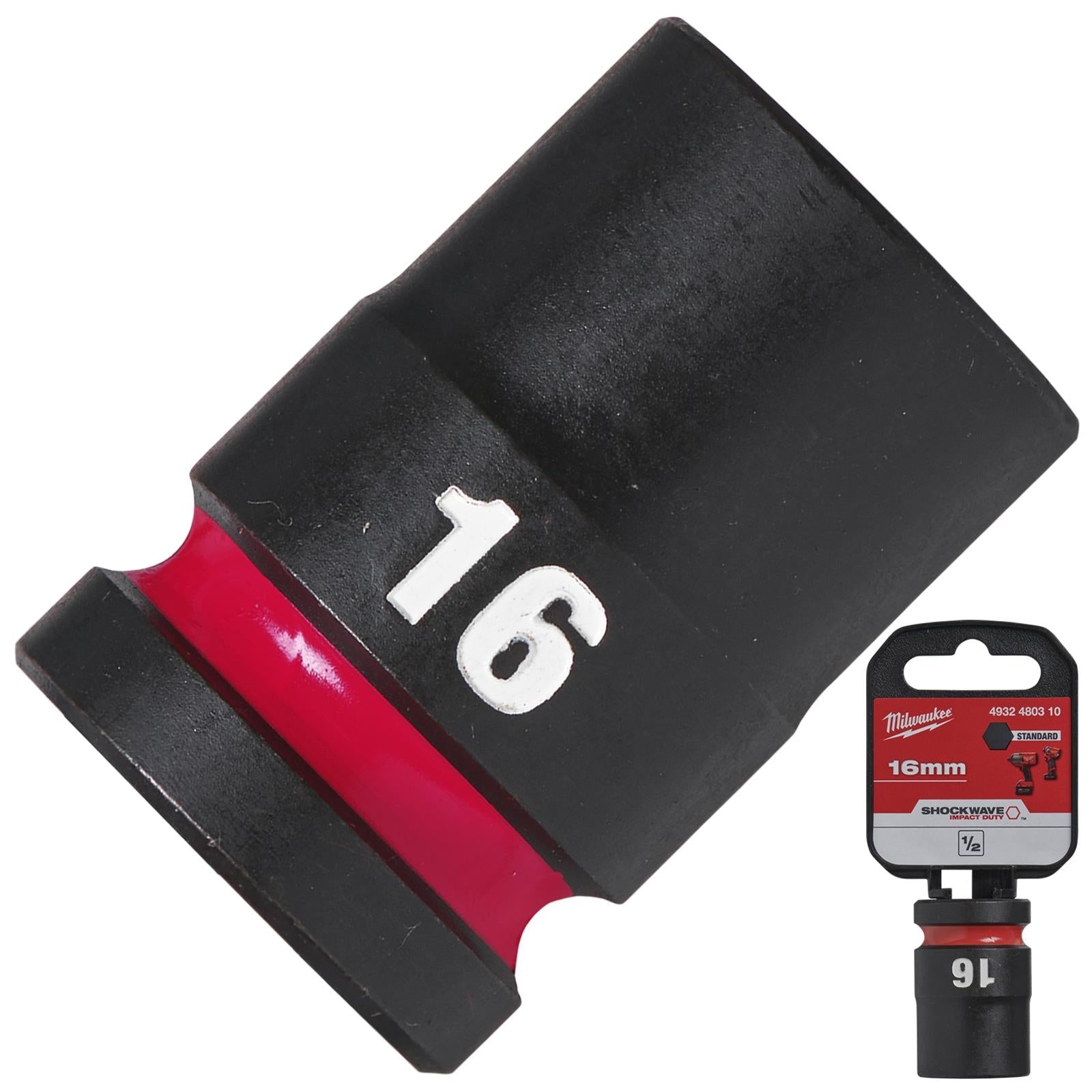 Milwaukee Impact Sockets Standard 1/2" Drive 8-32mm SHOCKWAVE Impact Duty 