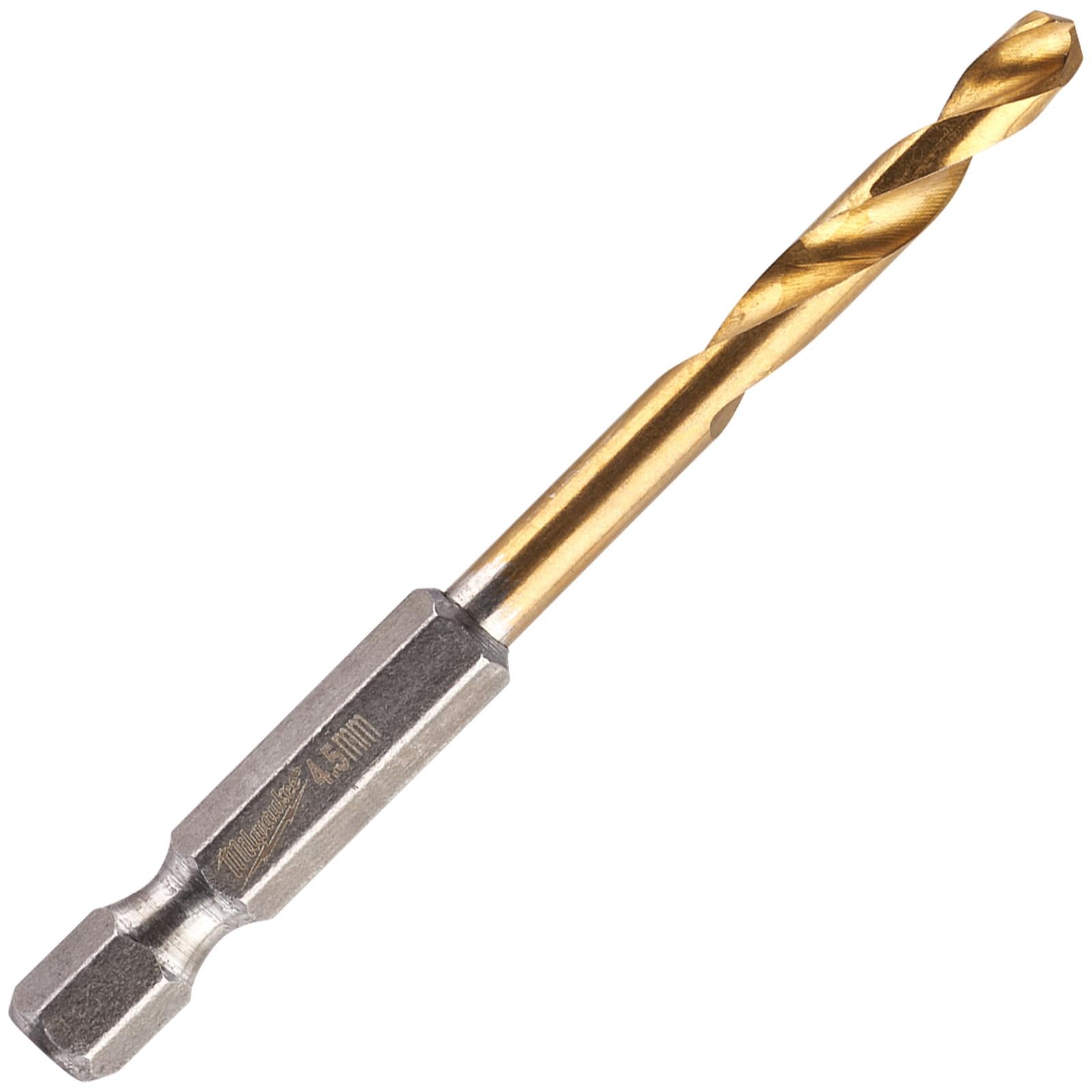 Milwaukee Red Hex Metal Drill Bits HSS Shockwave Impact Duty 1/4" Hex Shank 