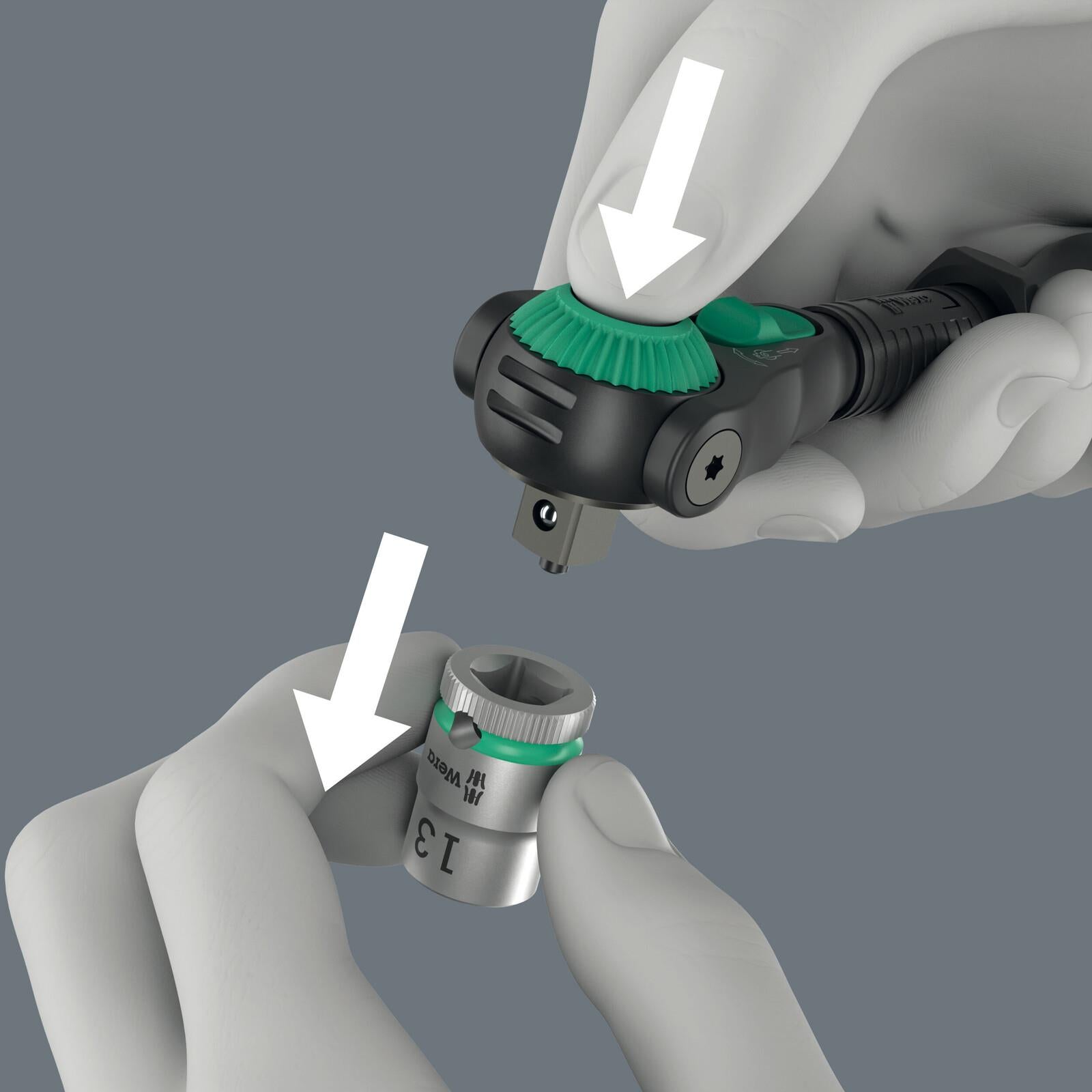 Wera Ratchet Wrench 8000 A Black Edition Zyklop Speed Ratchet with 1/4" Drive  White Rose Tools