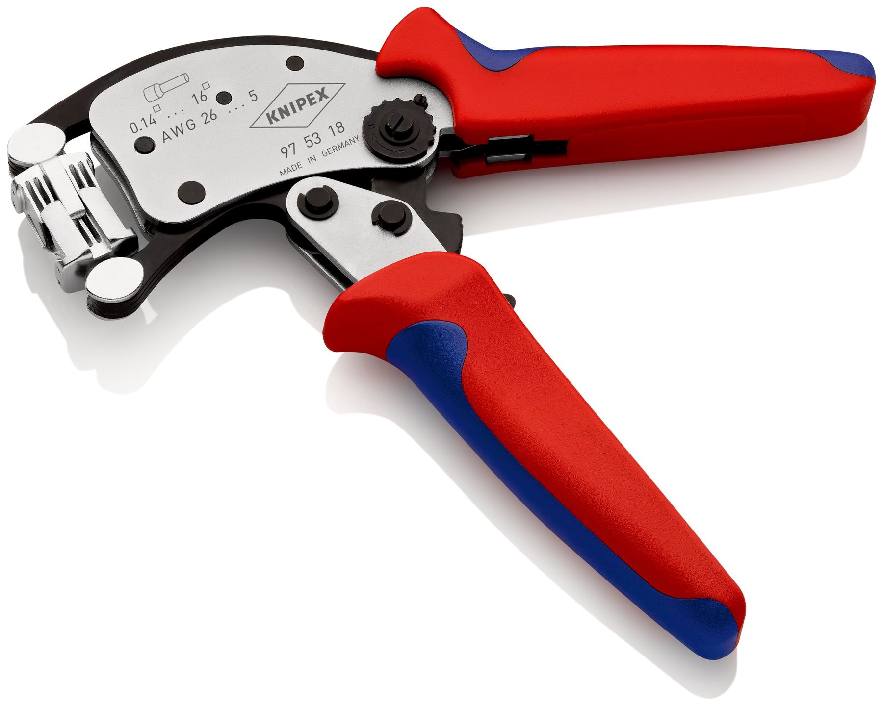 KNIPEX Twistor16 Self Adjusting Crimping Pliers Wire Ferrules Rotatable Die Head 0.14-16mm² 200mm Multi Component Grips 97 53 18 SB
