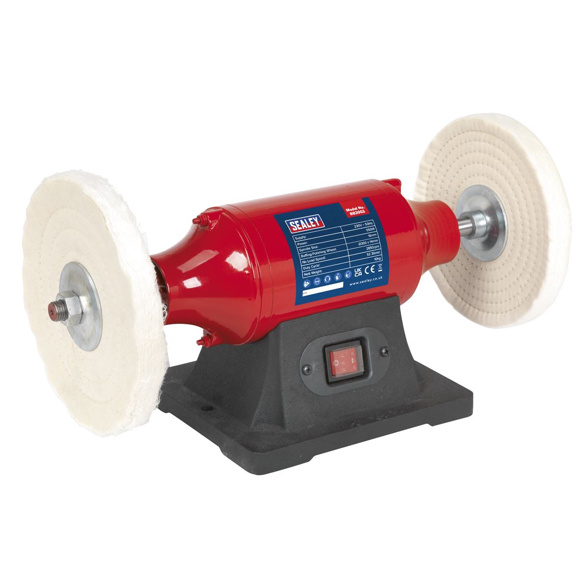 Sealey Bench Mounting Buffer Polisher 230V 550W Smoothing Polishing Metal