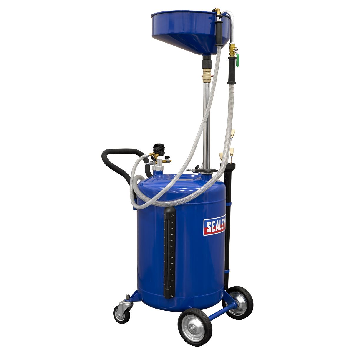 Sealey Air Discharge Mobile Oil Drainer with Probes 90L