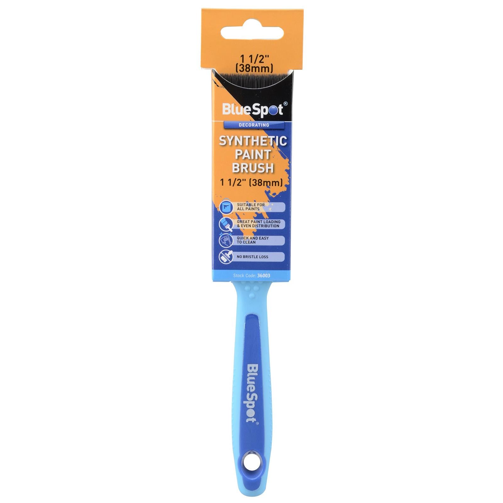 BlueSpot Synthetic Paint Brush with Soft Grip Handle 38mm (1 1/2")