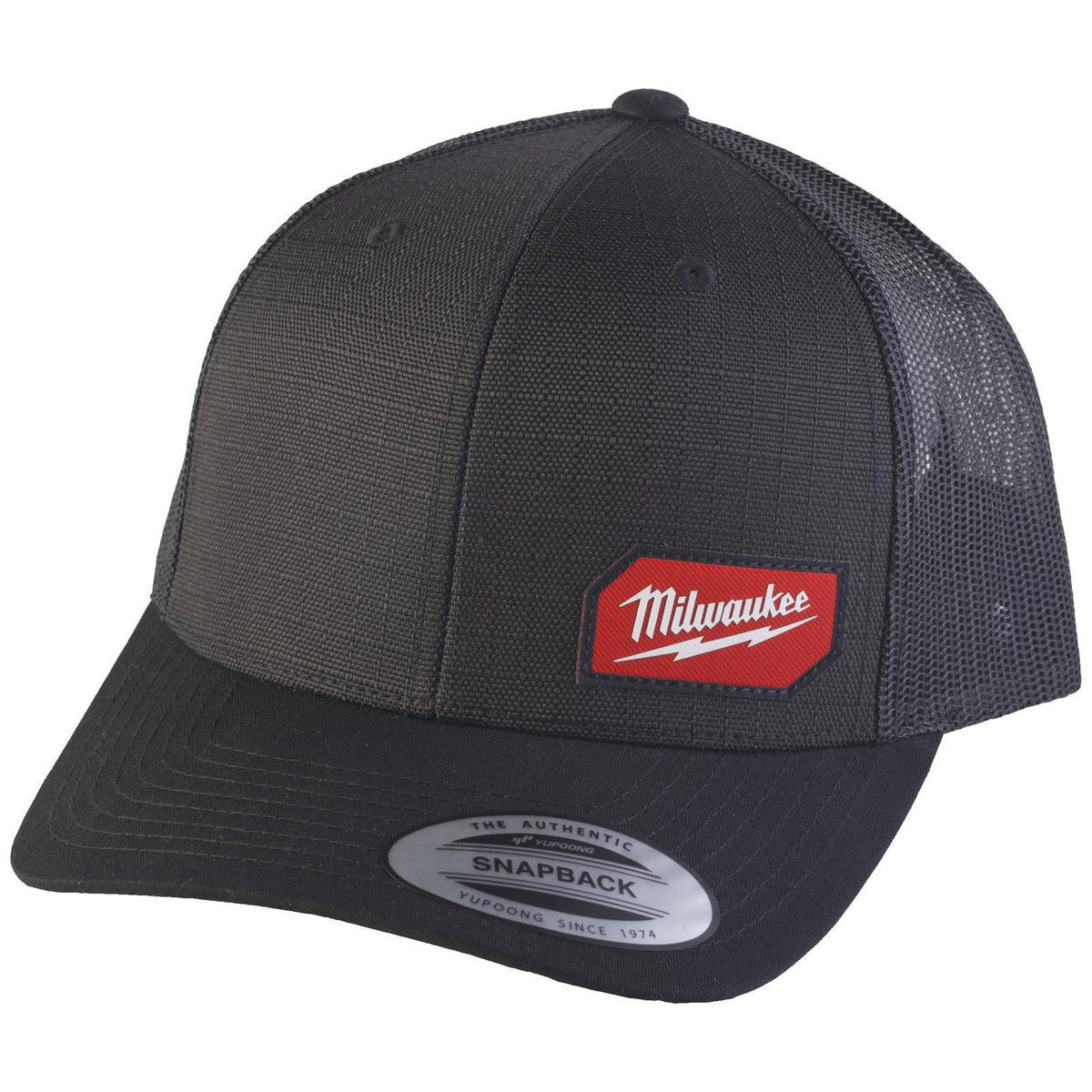 Milwaukee Snapback Trucker Cap Black STCBL  White Rose Tools