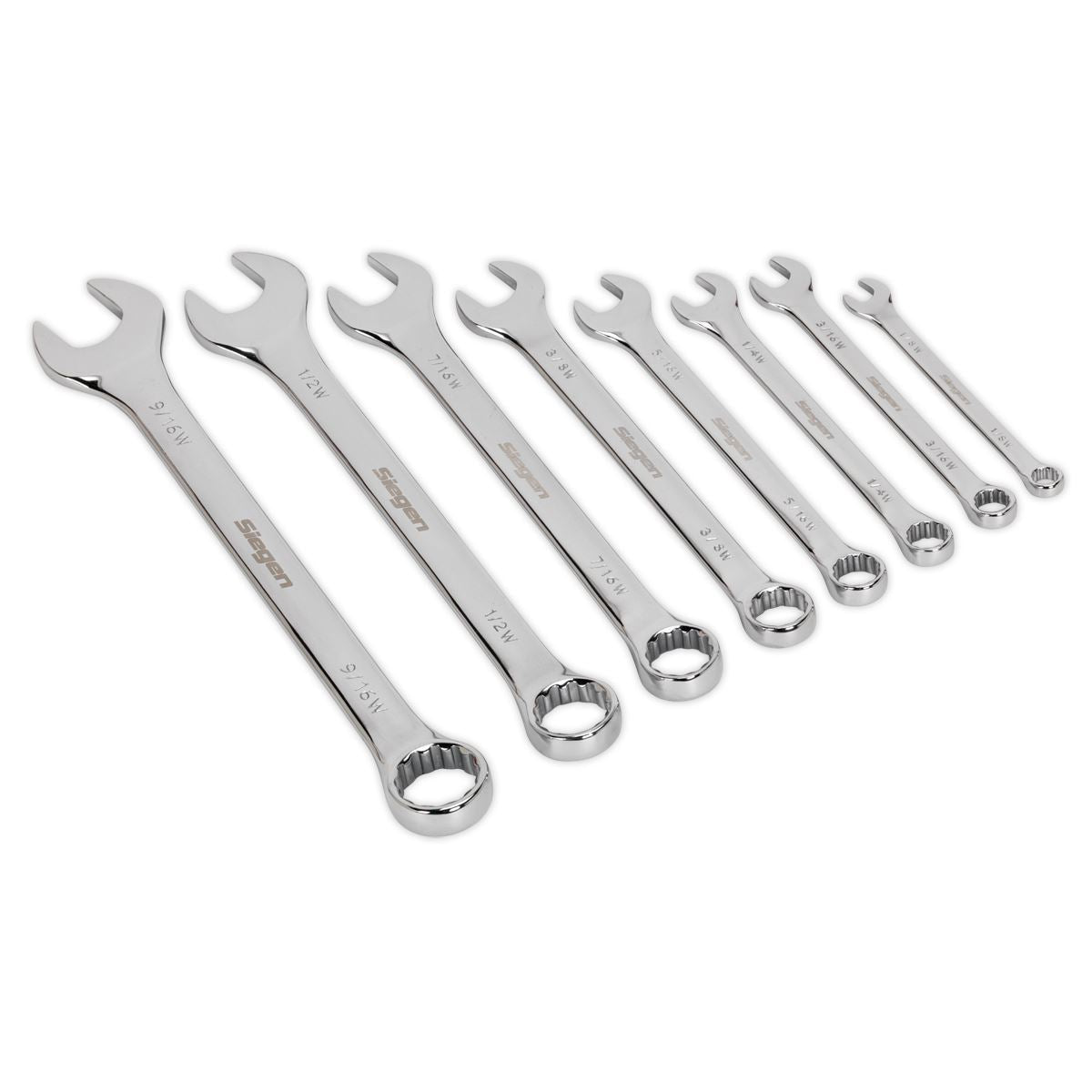 Siegen by Sealey Combination Spanner Set 8pc Whitworth 