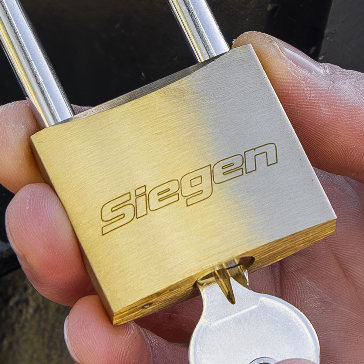 Siegen by Sealey Brass Body Padlock with Brass Cylinder Long Shackle 40mm 