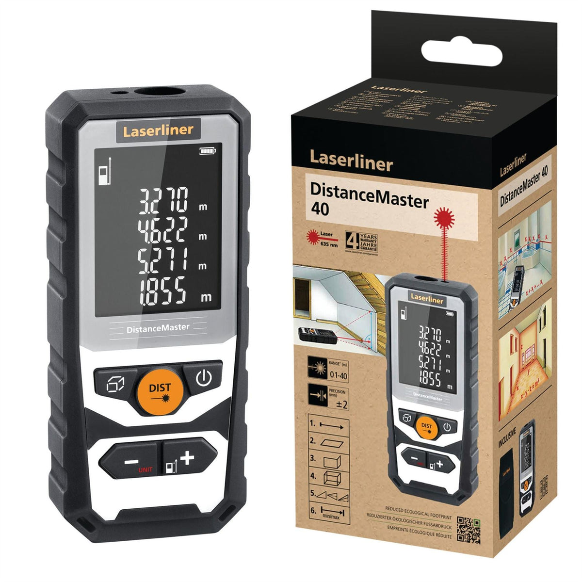 Laserliner 080.981E DistanceMaster 40 Laser Distance Measurer 32149  White Rose Tools