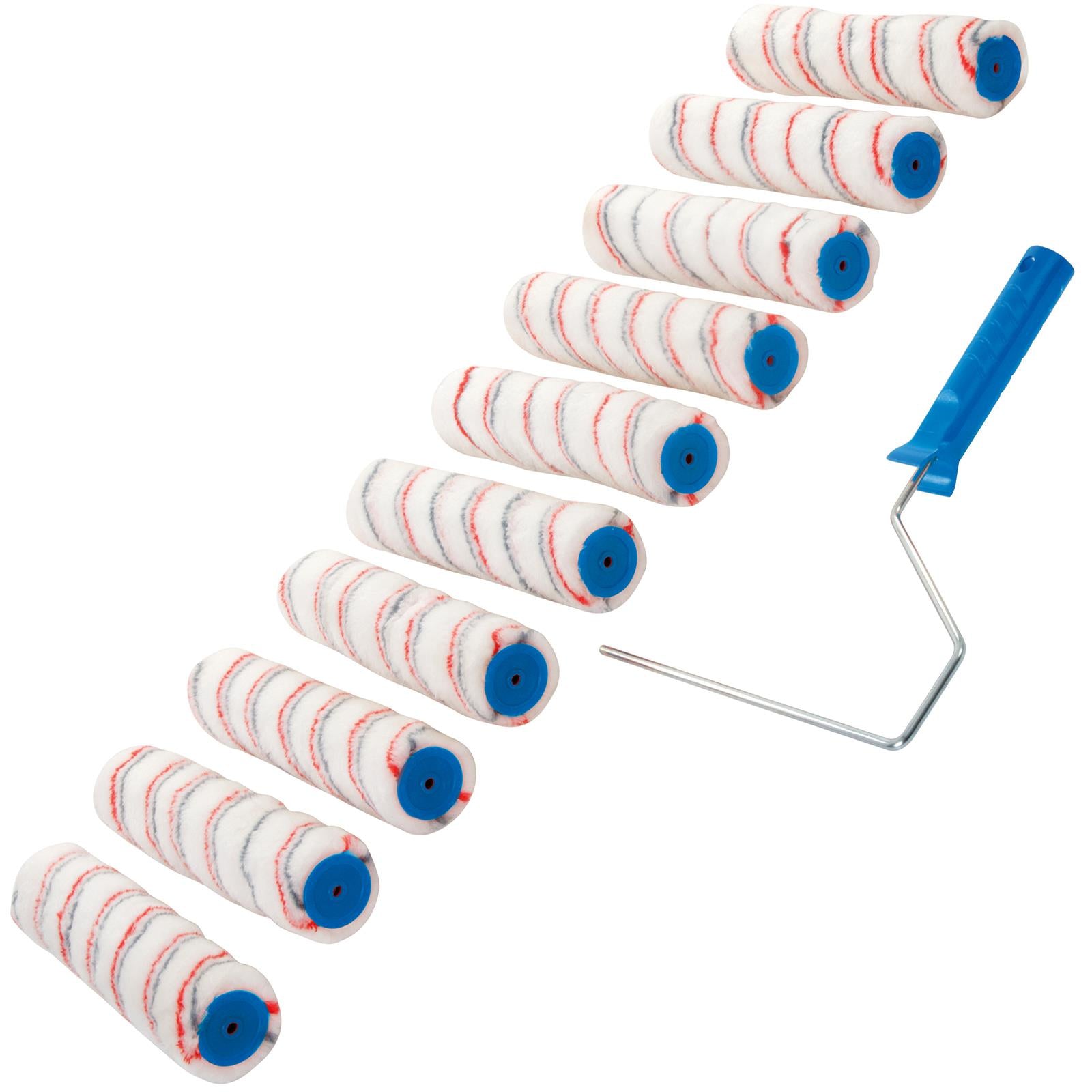 Silverline Paint Roller Frame & 10 Sleeves Painting Decorating 10" (254mm)