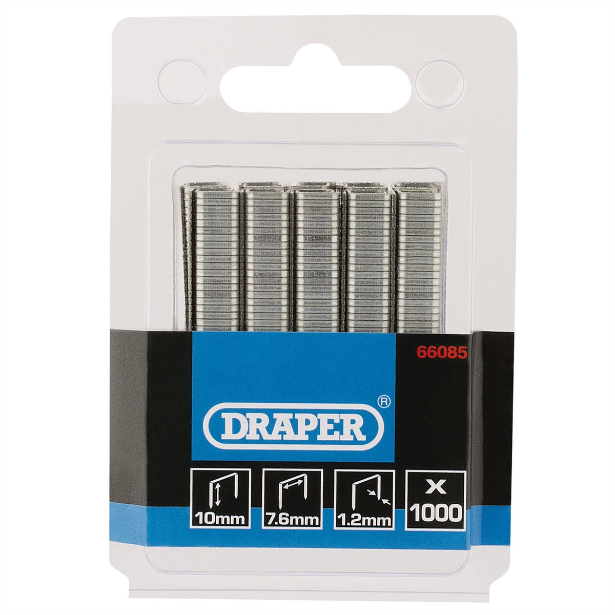 Draper Staples 10mm (Pack of 1000) 66085  White Rose Tools