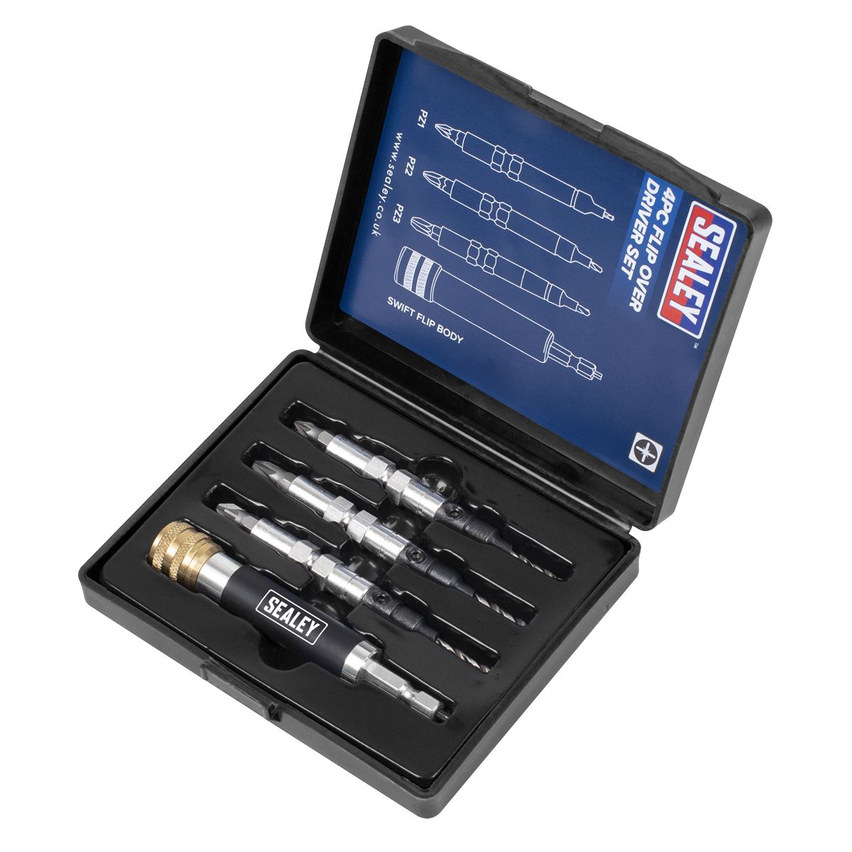 Sealey Flip Over Driver Set 4pc  White Rose Tools