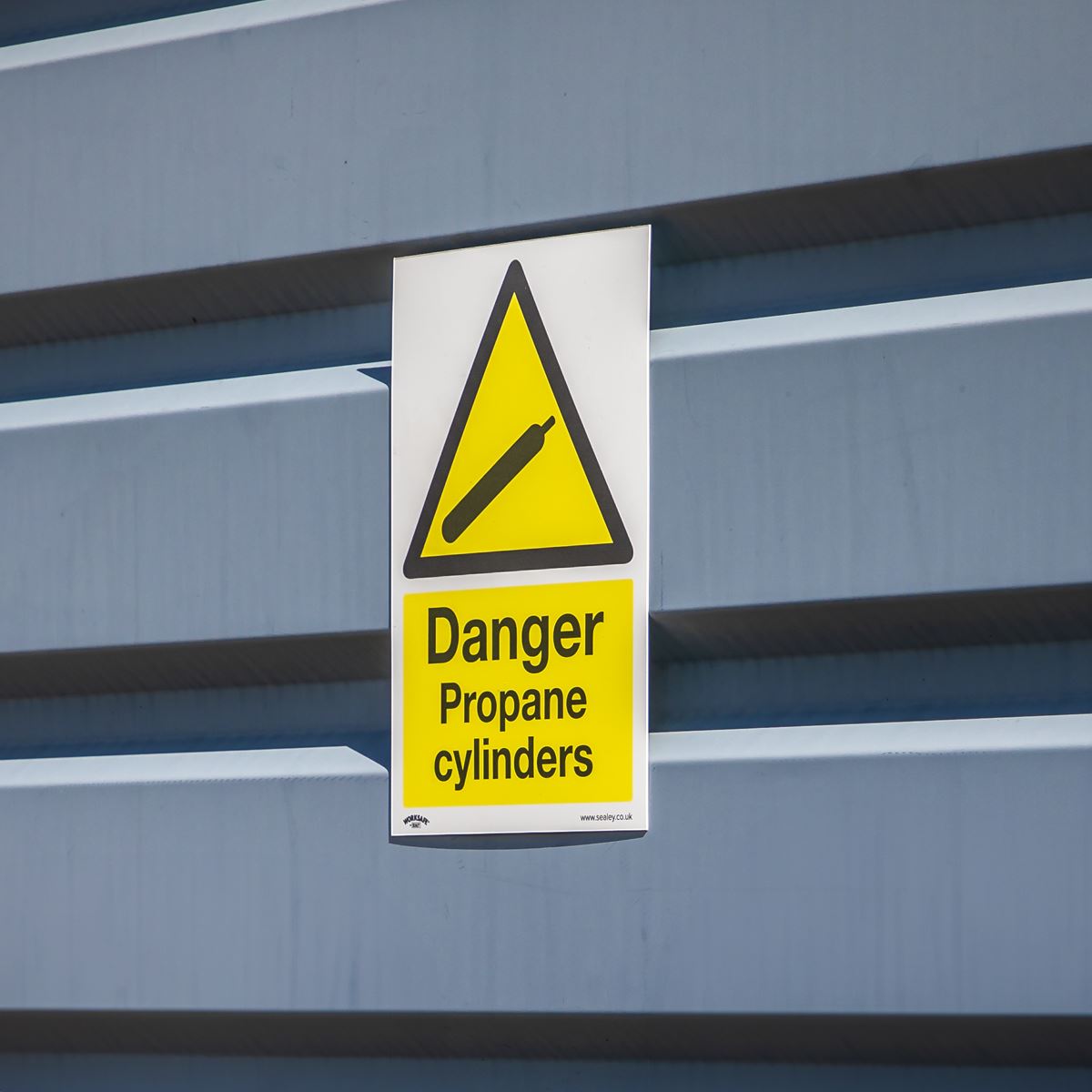 Worksafe by Sealey Warning Safety Sign - Danger Propane Cylinders - Self-Adhesive Vinyl