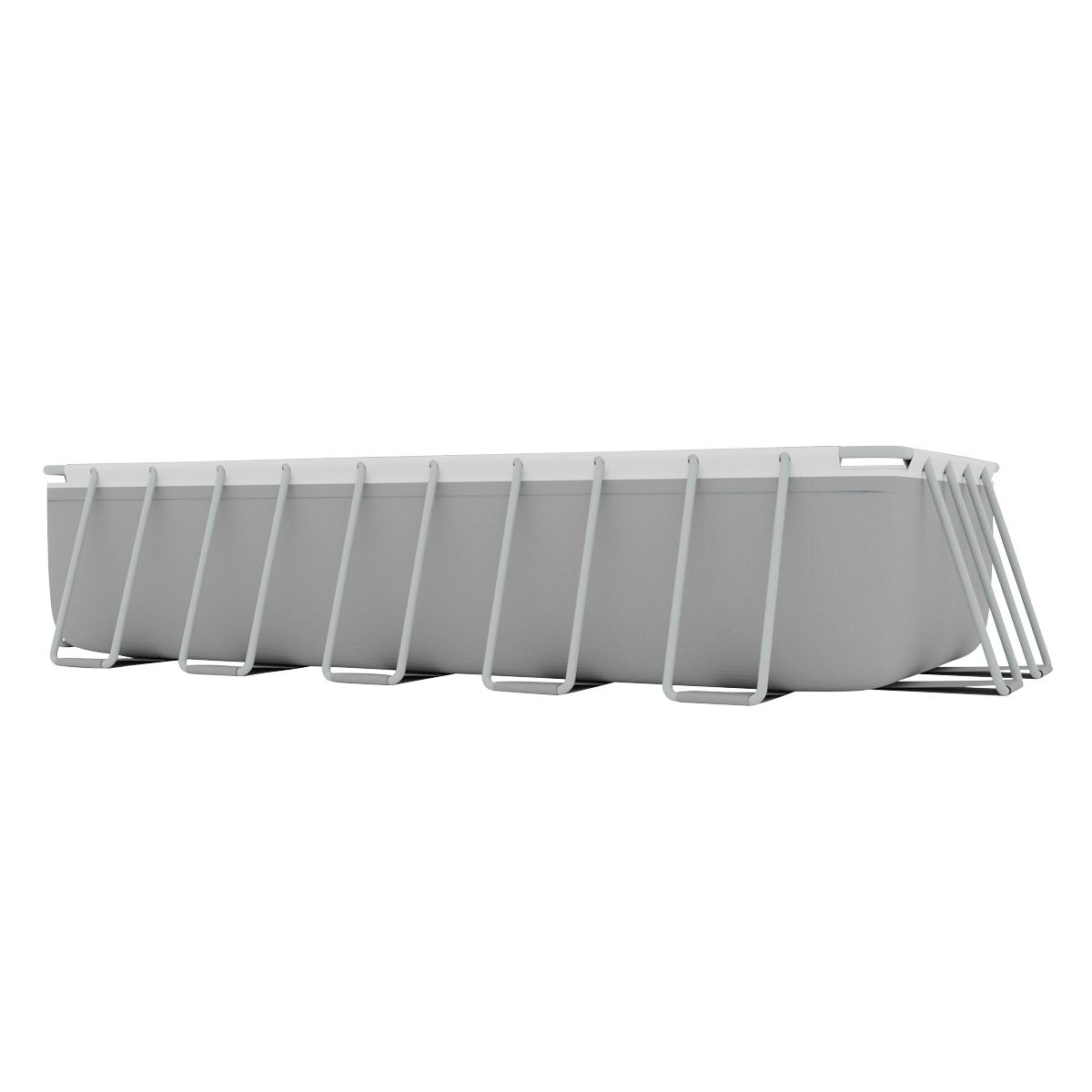 Dellonda 21ft Deluxe Steel Frame Swimming Pool, Rectangular with Step Ladder, Pool and Ground Covers and Filter Sand Pump  White Rose Tools