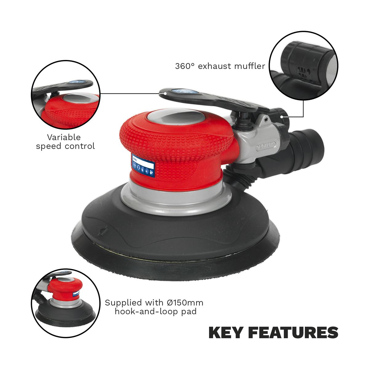 Generation Air Palm Random Orbital Sander Ø150mm Dust-Free