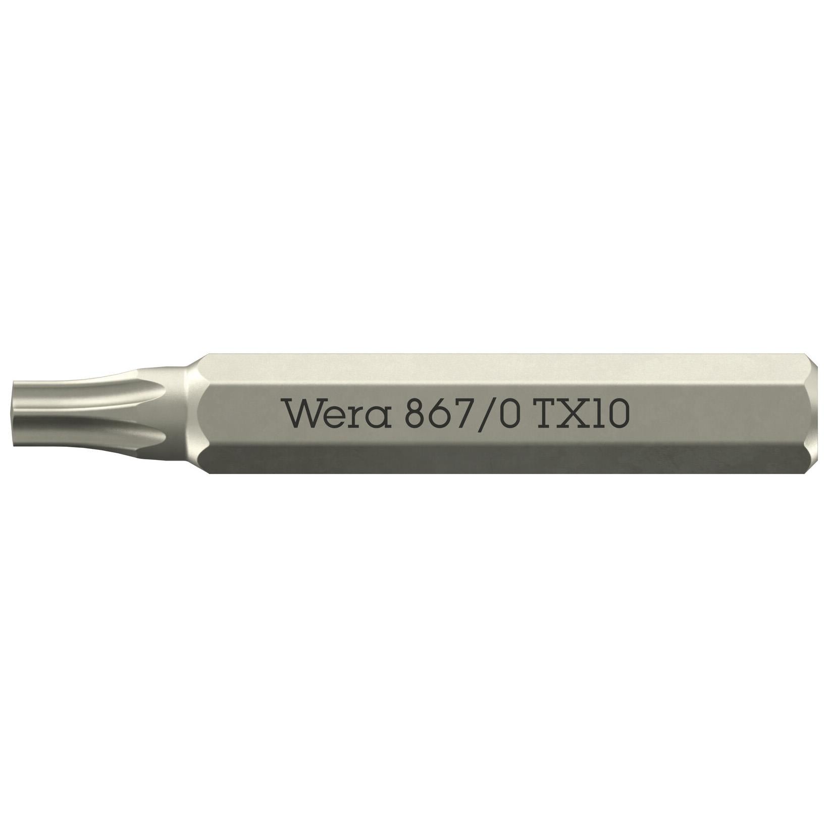 Wera Micro Precision Screwdriver Bits with 4mm Hex Drive Phillips Pozi Slotted Hex Torx - Choose Size  White Rose Tools