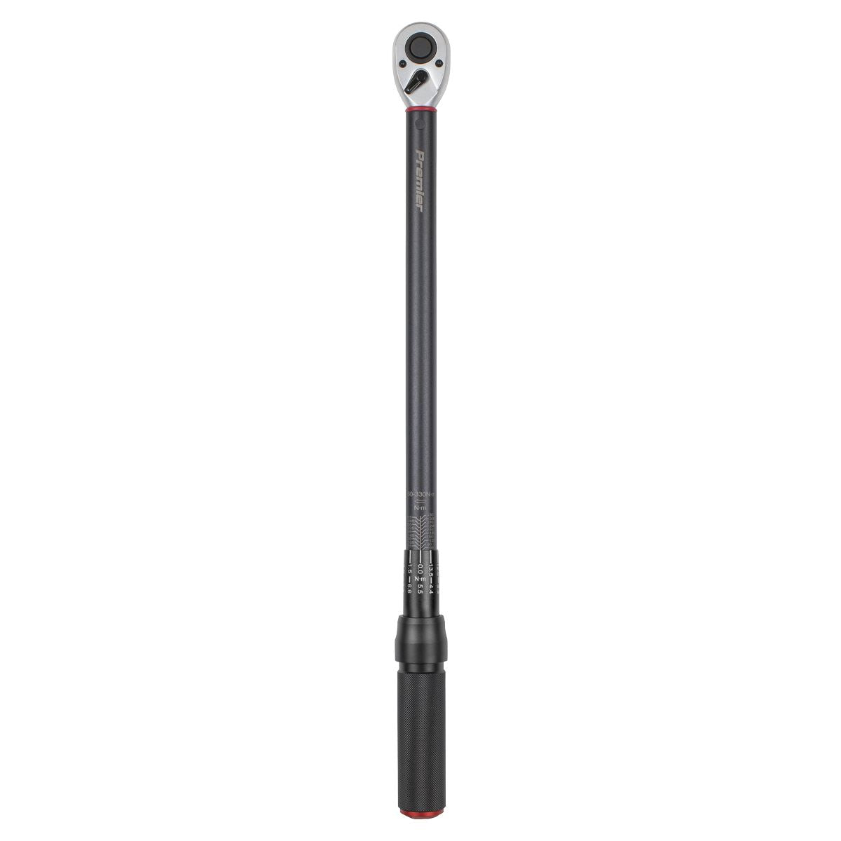Sealey Premier Black Torque Wrench Micrometer Style 1/2"Sq Drive Calibrated 60-330Nm - Premier Black  White Rose Tools