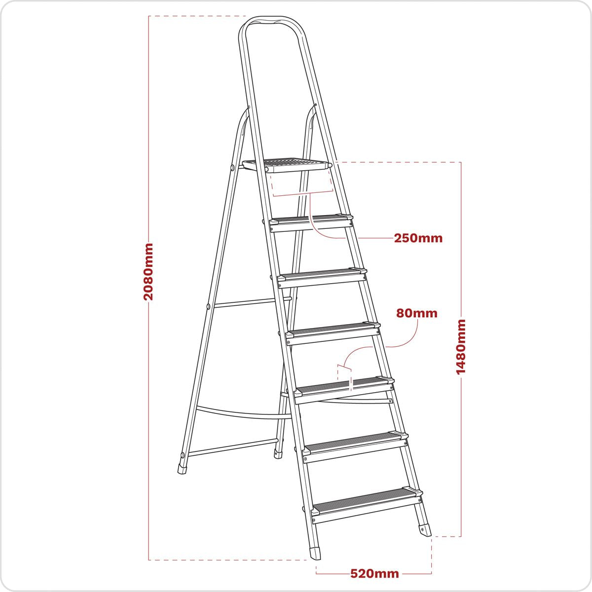 Sealey Aluminium Step Ladder 7-Tread EN 131 