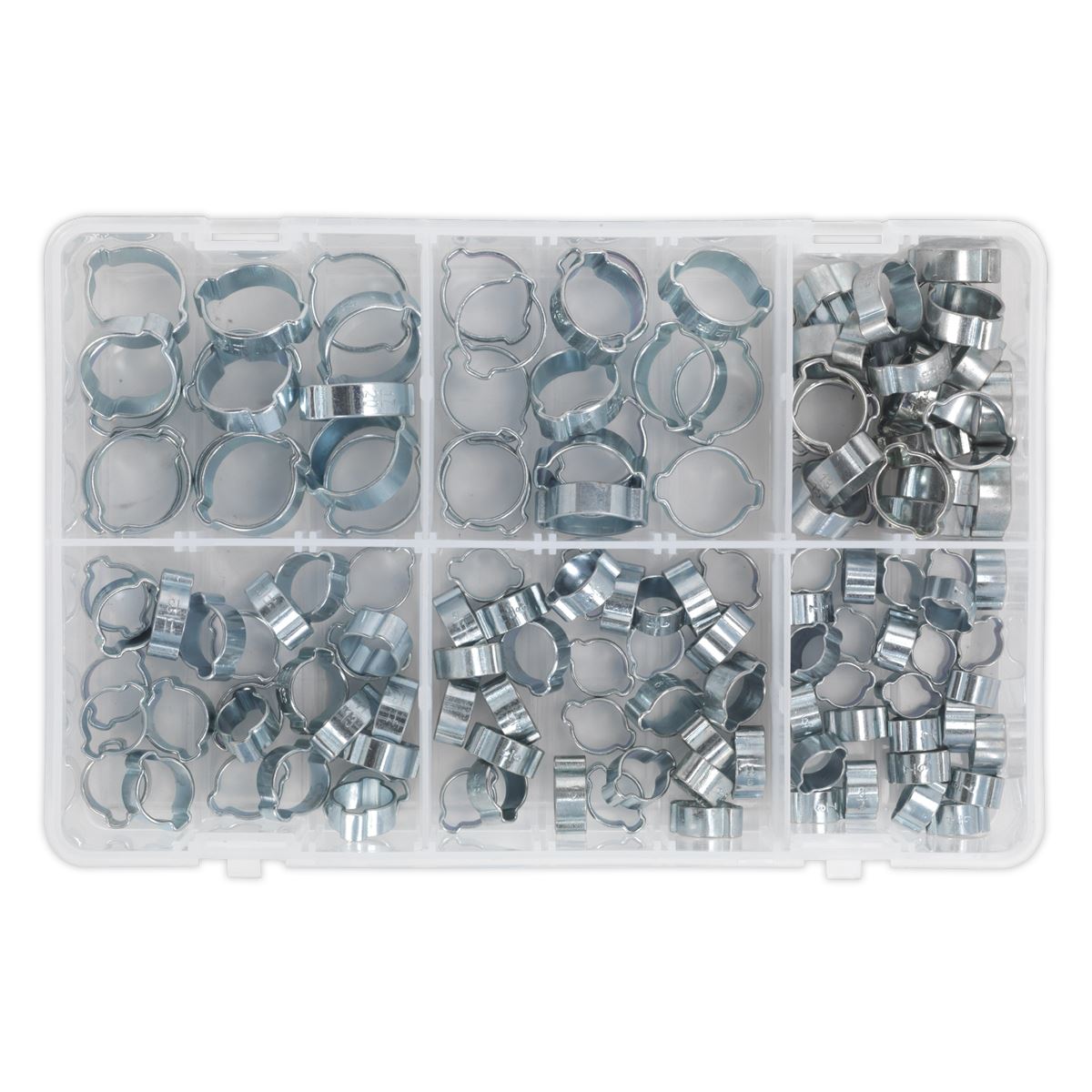 Sealey O-Clip Double Ear Assortment 140pc - Zinc Plated