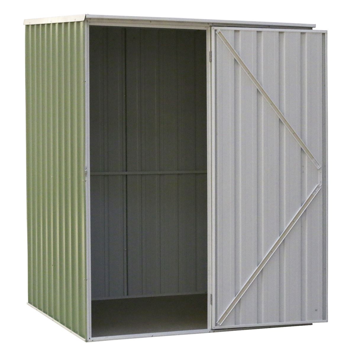 Dellonda Galvanised Steel Metal Garden/Outdoor/Storage Shed, 5FT x 5FT, Pent Style Roof – Green
