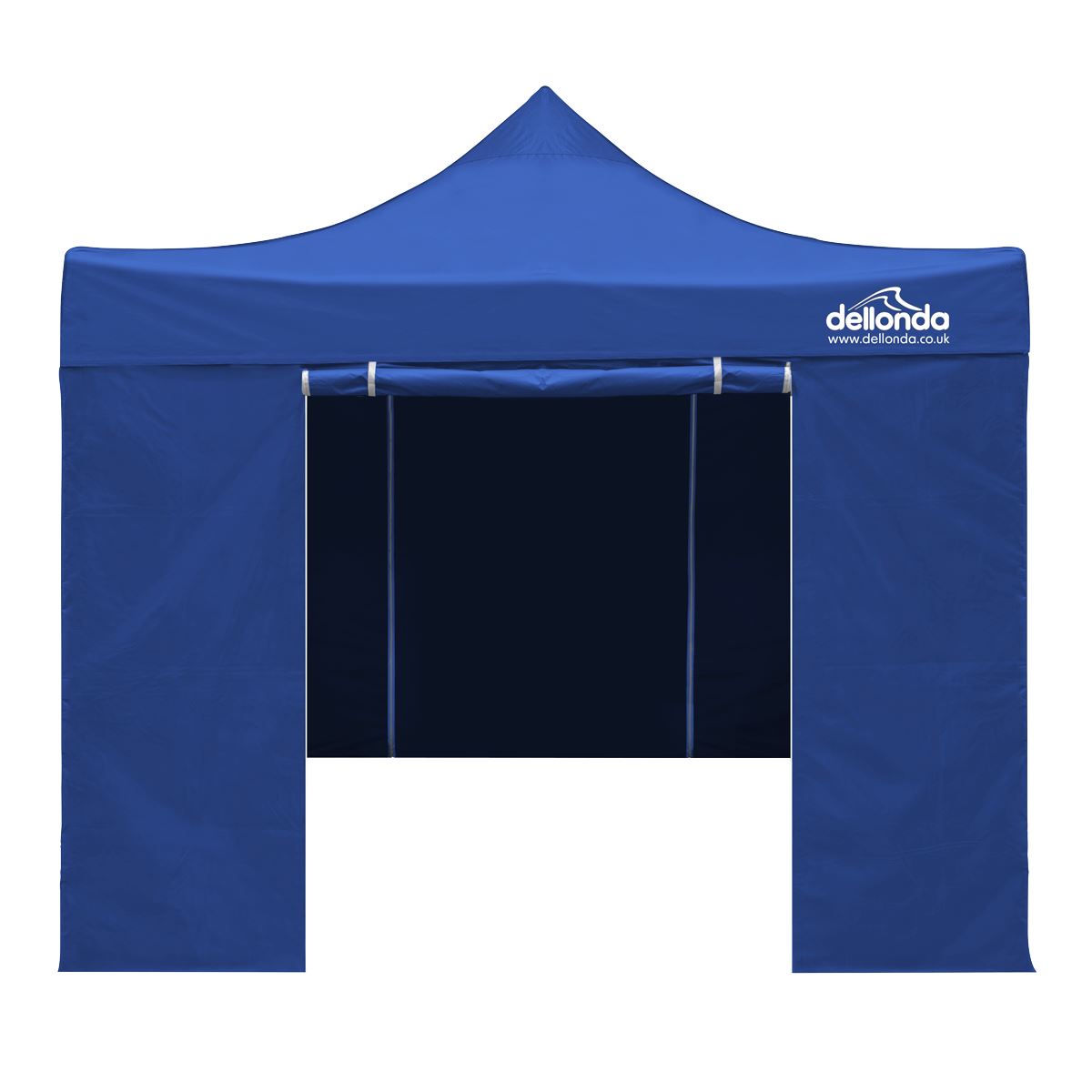 Dellonda Premium 3x3m Pop-Up Gazebo & Side Walls, PVC Coated, Water Resistant Fabric with Carry Bag, Rope, Stakes & Weight Bags - Blue