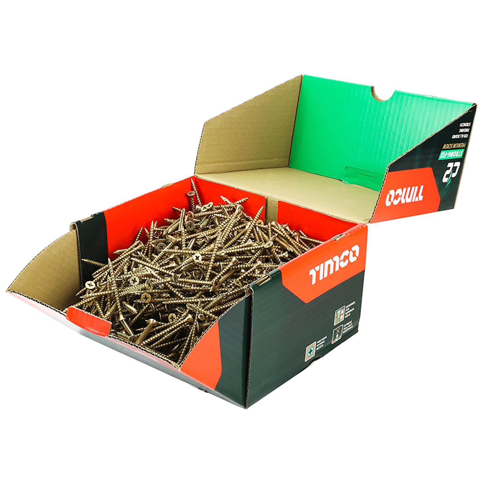 TIMCO C2 Strong Fix Pozi Premium Wood Screws 1000 Pack Industry Box PZ2 - Choose Size