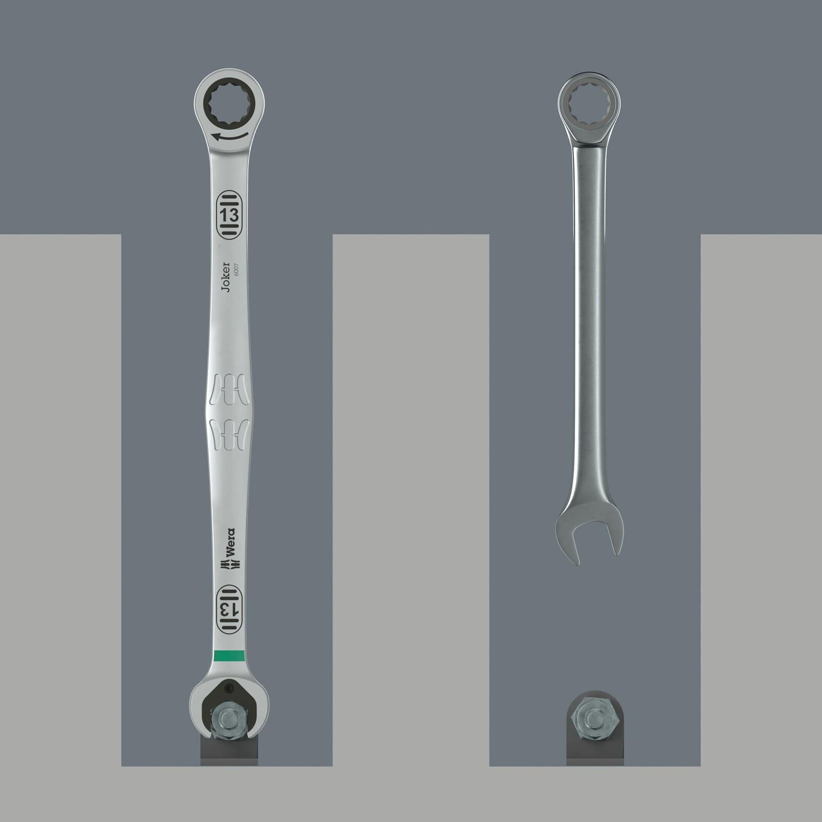 Wera Ratchet Combination Spanner Set Long Design 6007 Joker 5 Set 1 5 Pieces 8-19mm  White Rose Tools