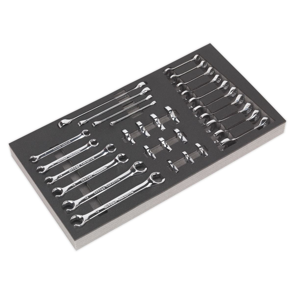 Siegen by Sealey Tool Tray with Specialised Spanner Set 30pc - Metric