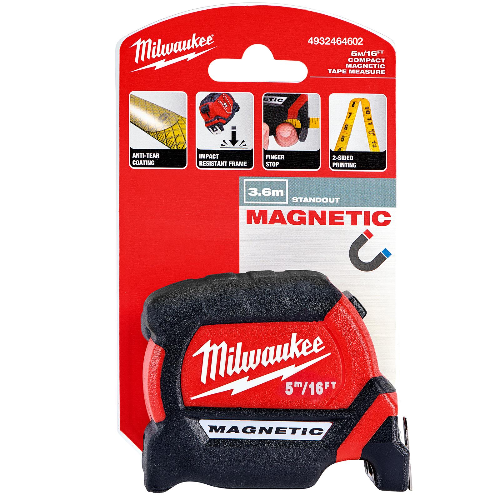 Milwaukee Magnetic Tape Measure Gen III 5m 16ft Metric Imperial 27mm Blade Width 