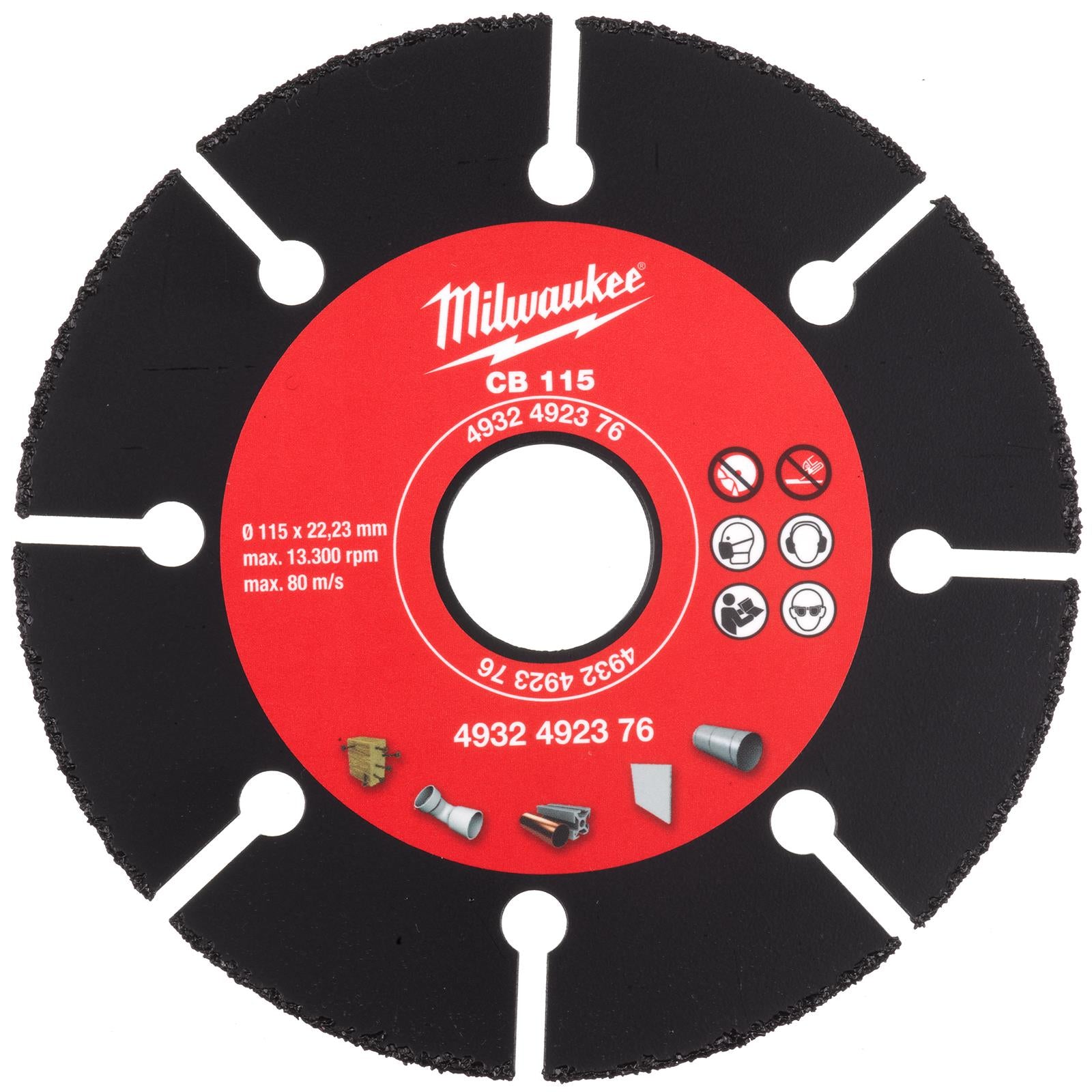 Milwaukee Carbide Cutting Blade Slitting Disc 115mm x 22.23mm x 1mm