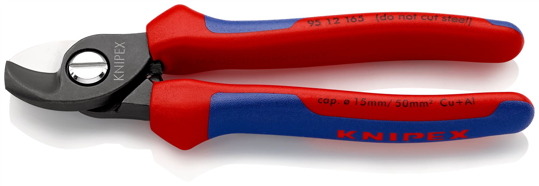 KNIPEX Cable Shears Cutting Pliers Cuts Cable up to 15mm Diameter 165mm Multi Component Grips 95 12 165
