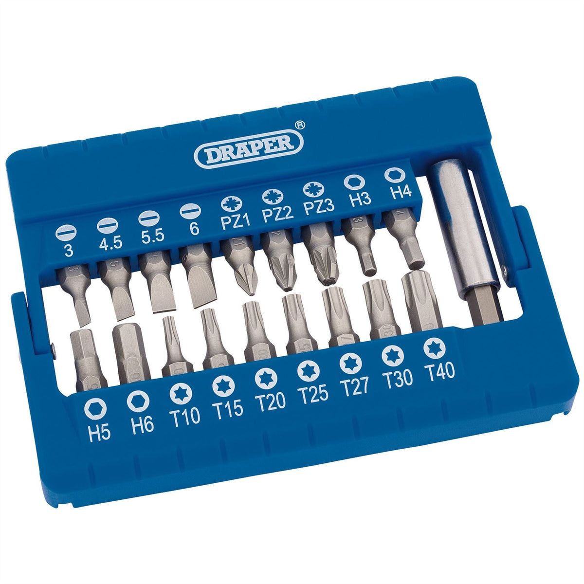 Draper Screwdriver and Magnetic Bit Holder Set (19 Piece) 82393  White Rose Tools