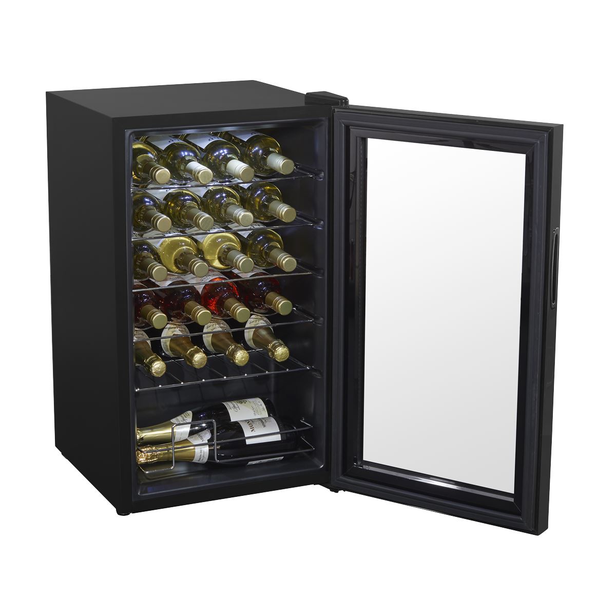 Baridi 24 Bottle Wine Fridge with Digital Touchscreen Controls & LED Light, Black