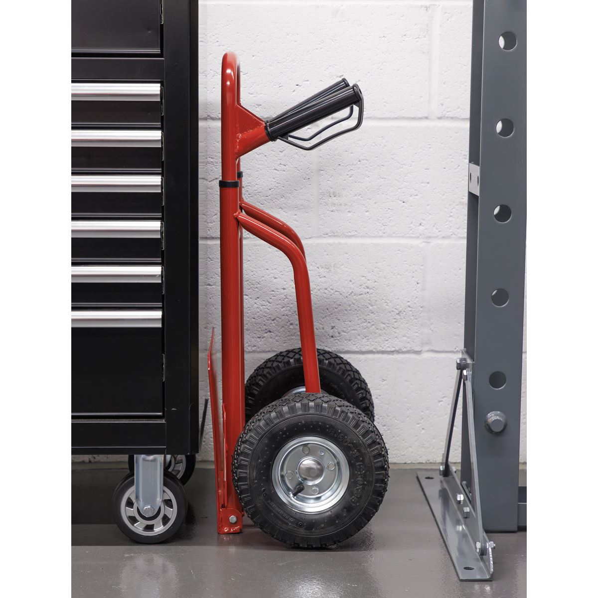 Sealey Folding Sack Truck with Pneumatic Tyres 200kg Capacity