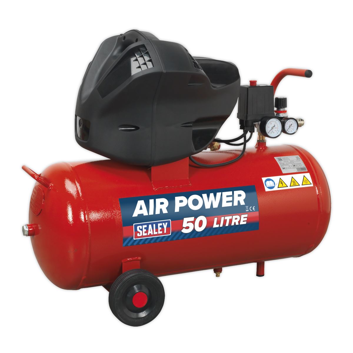 Sealey Air Compressor 50L V-Twin Direct Drive 3hp Oil Free