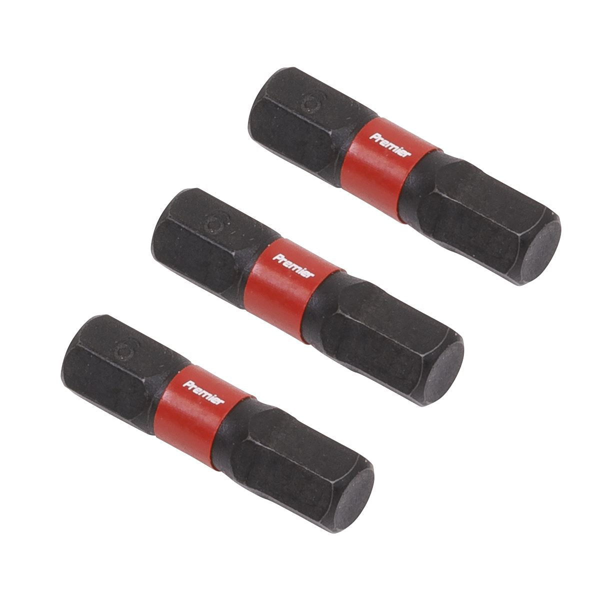 Sealey Premier Hex 6mm Impact Power Tool Bits 25mm - 3pc 