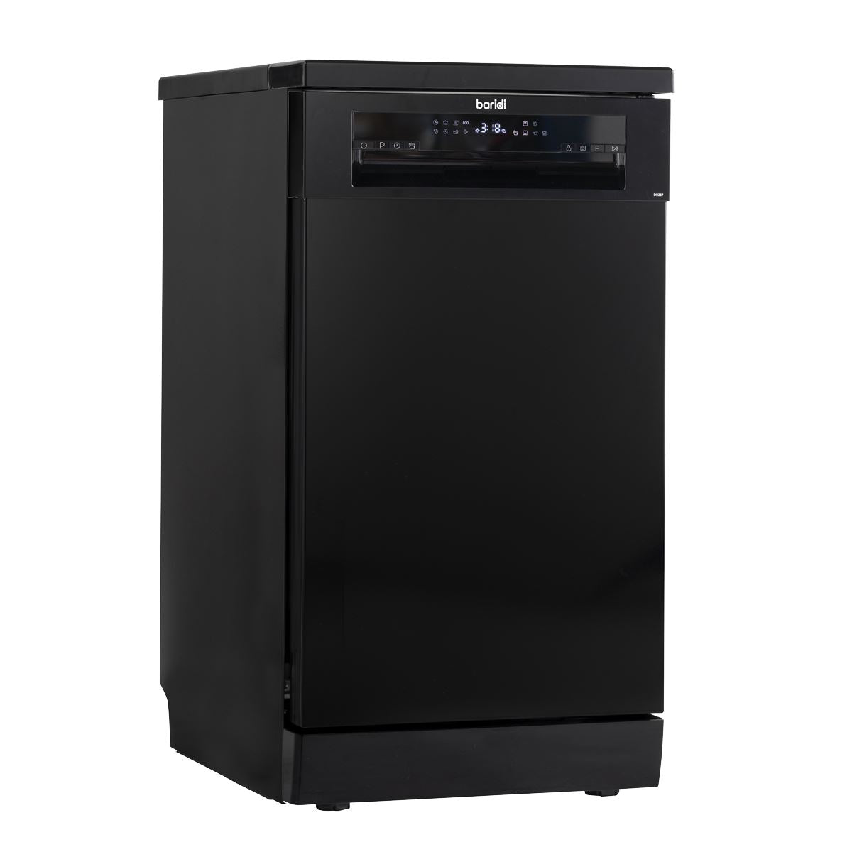 Baridi Slimline Freestanding Dishwasher 45cm Wide 10 Place Settings - Black