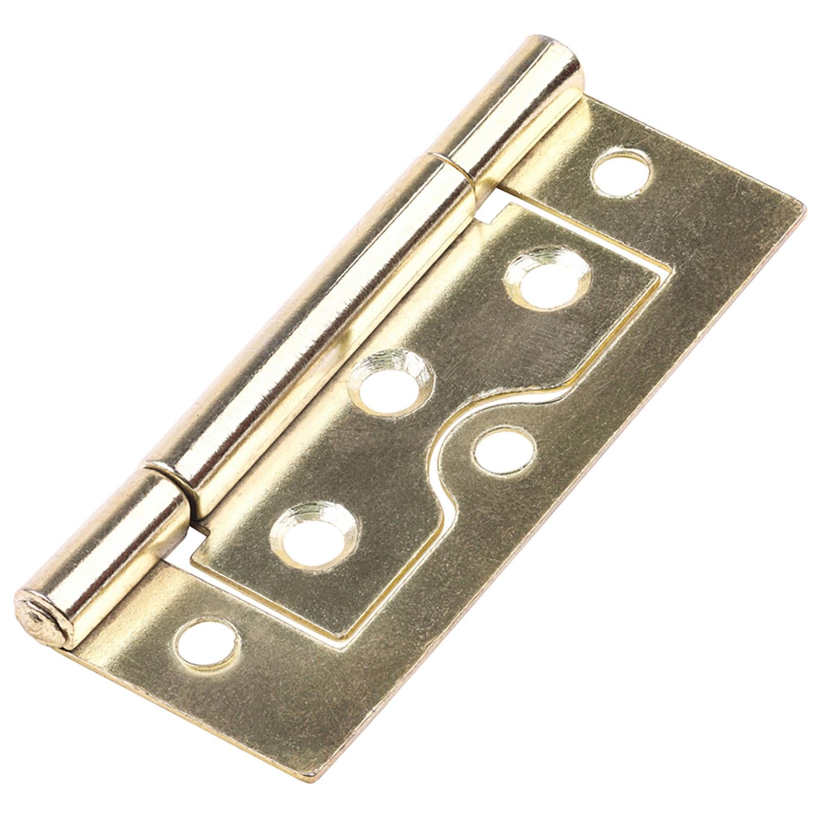 TIMCO Flush Hinge (105) for Cupboards Cabinets Doors Shutters Zinc Electro Brass White - Choose Size and Colour