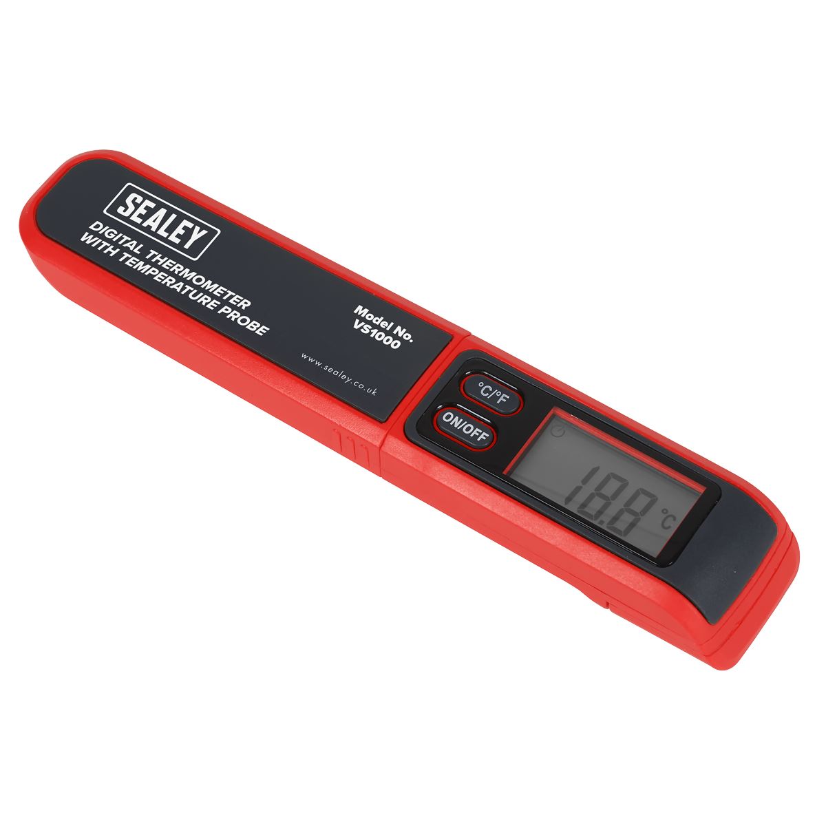 Sealey Digital Thermometer with Temperature Probe  White Rose Tools