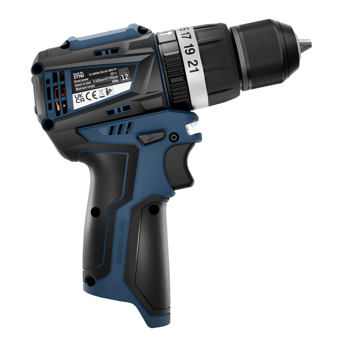 Draper DXPULSE 12V Brushless Combi Drill & Impact Driver Kit 1/4" Sq. Dr. 2 x 2.0Ah Batteries 1 x Charger 27983  White Rose Tools