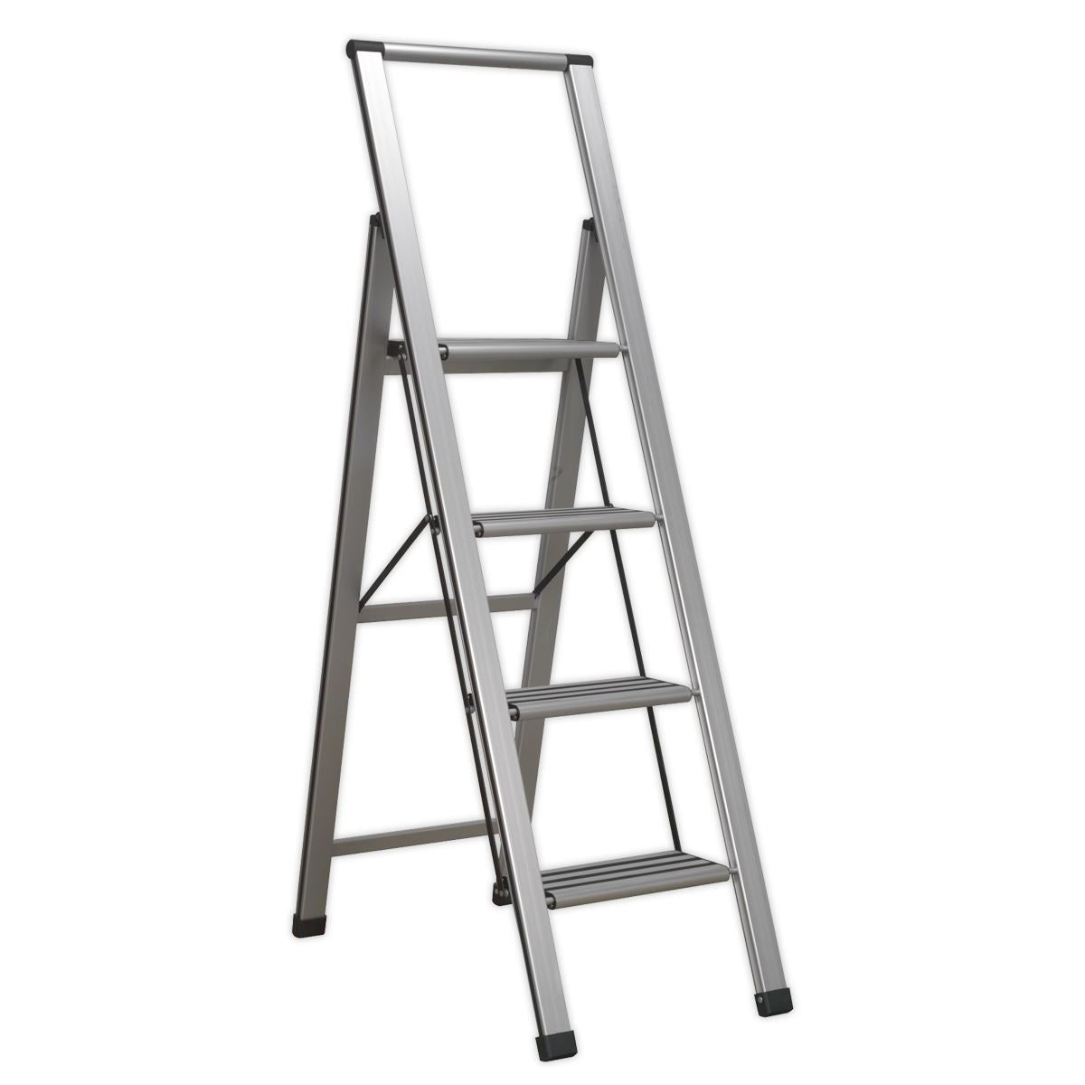 Sealey Aluminium Professional Folding Step Ladder 4-Step 150kg Capacity 
