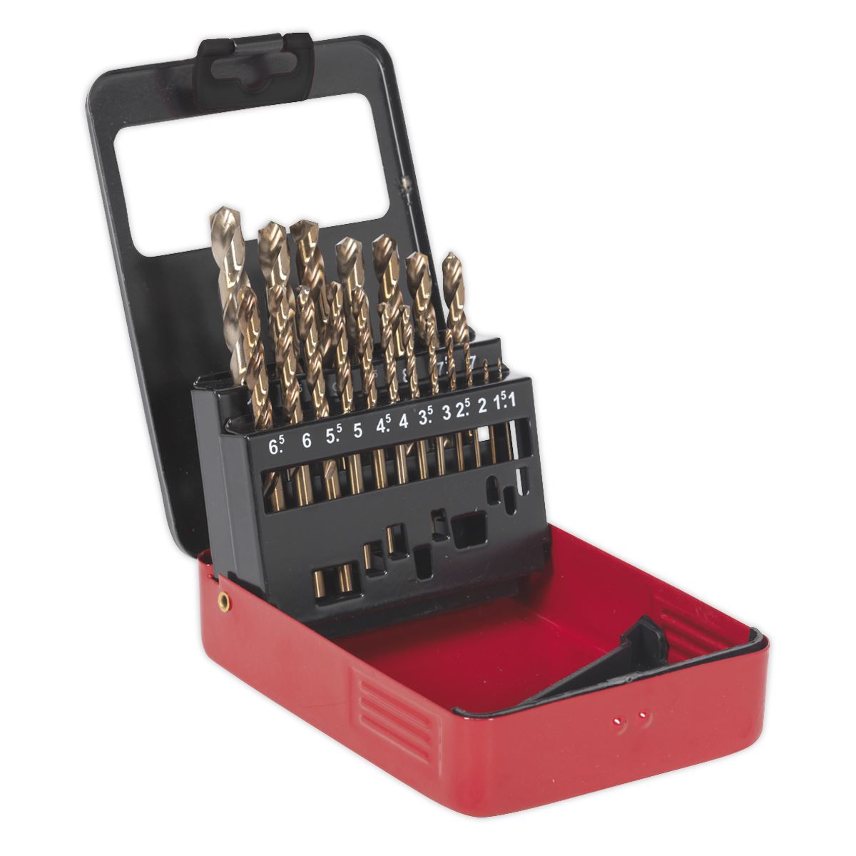 Sealey 19 Piece Cobalt Drill Bit Set 1-10mm Metric Drilling Extra Hard Re-Sharpened 