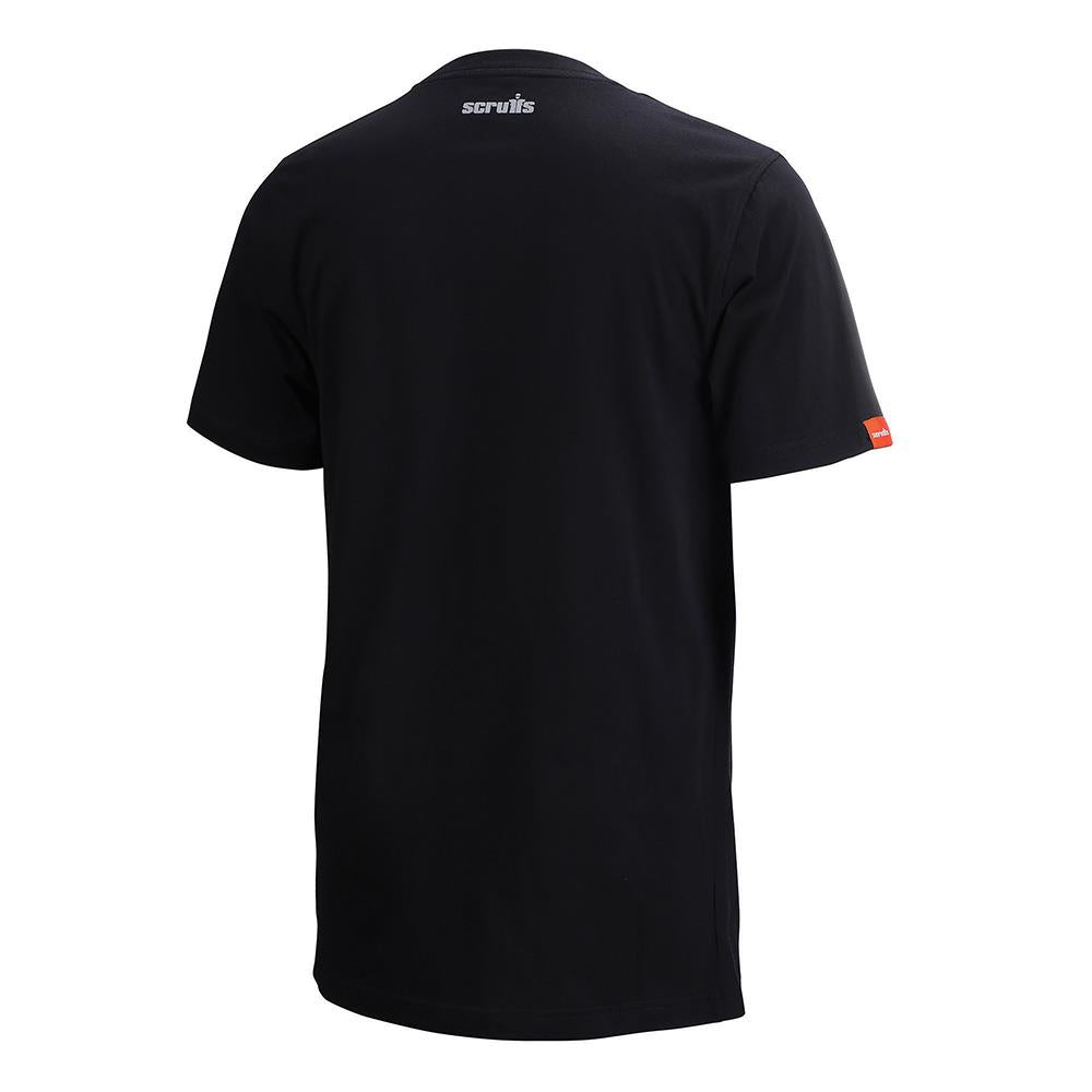 Scruffs Graphic T-Shirt Black Cotton - Choose Size  White Rose Tools