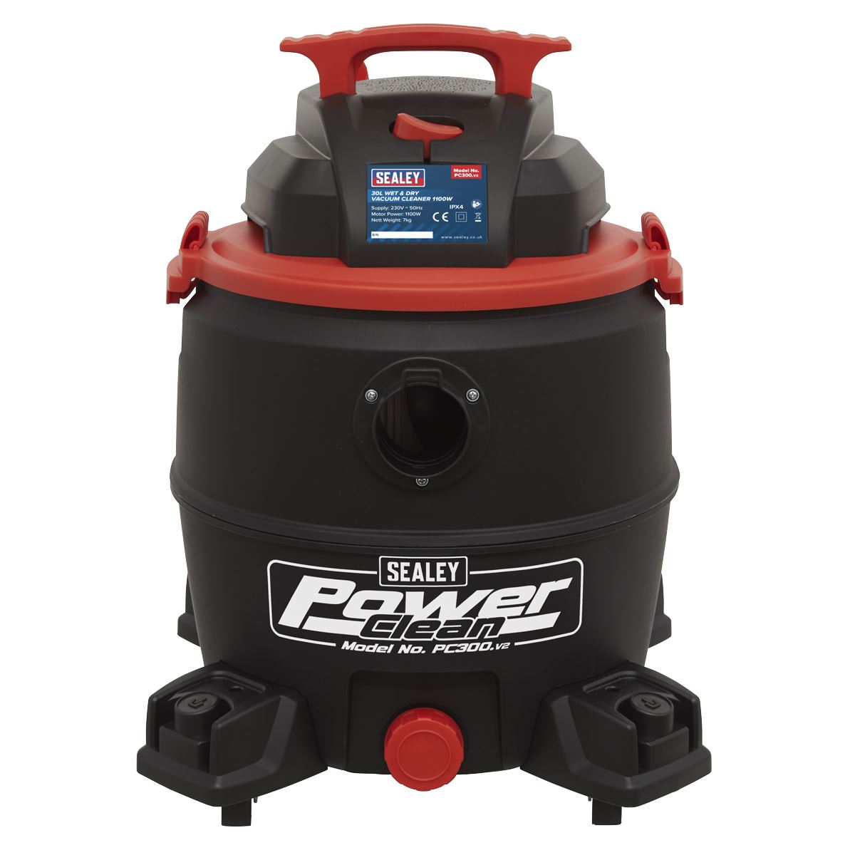 Sealey Vacuum Cleaner Wet & Dry 30L 1100W/230V 