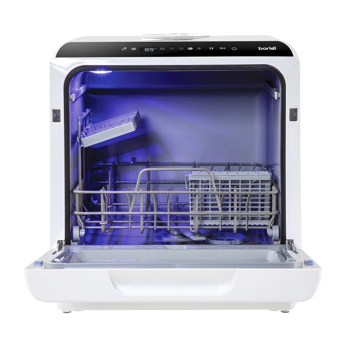 Baridi 2-4 Place Settings Mini Portable Tabletop Dishwasher, 5 Wash Functions