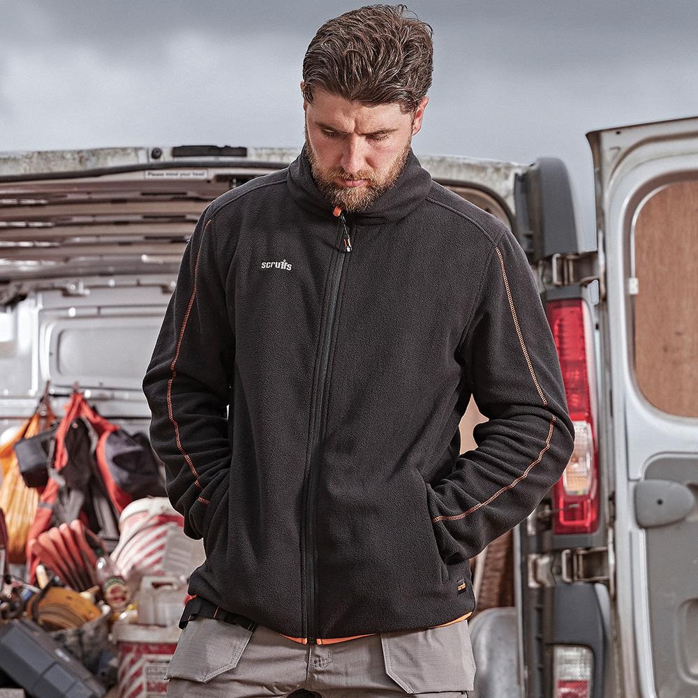 Scruffs Harbour Micro Fleece Jacket Black - Choose Size  White Rose Tools