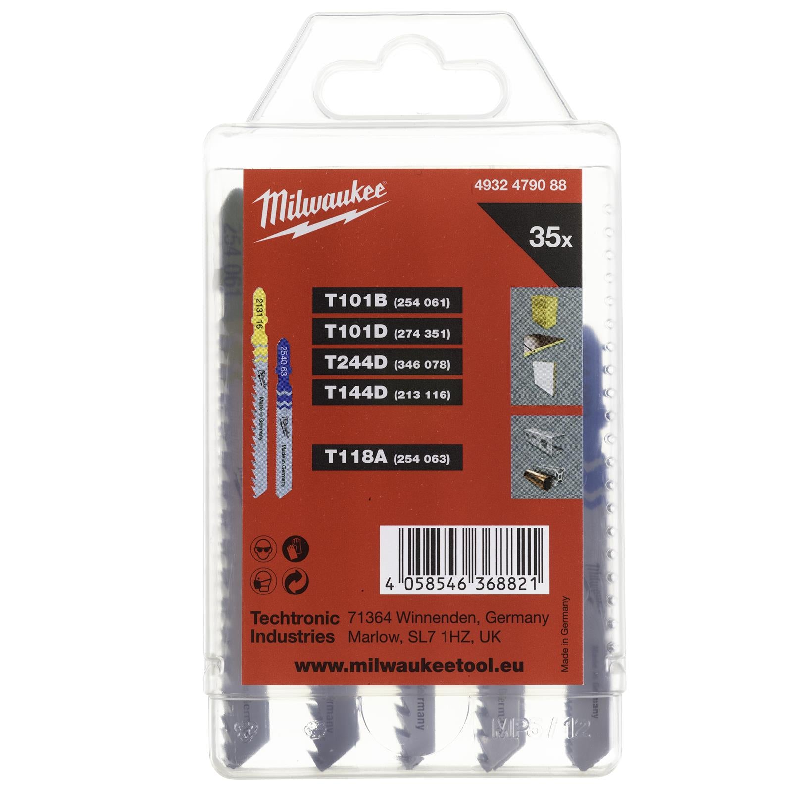 Milwaukee Jigsaw Blade Set T Shank 35 Piece for Wood and Metal