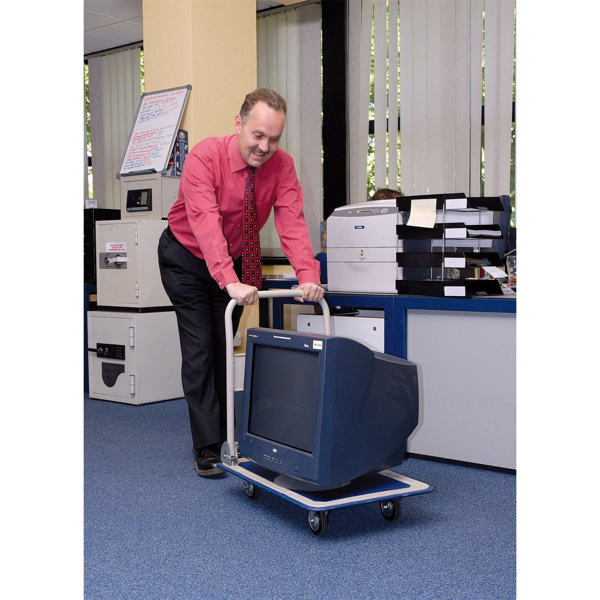 Draper Platform Trolley with Folding Handle 630 x 480 x 850mm 150kg 44005  White Rose Tools