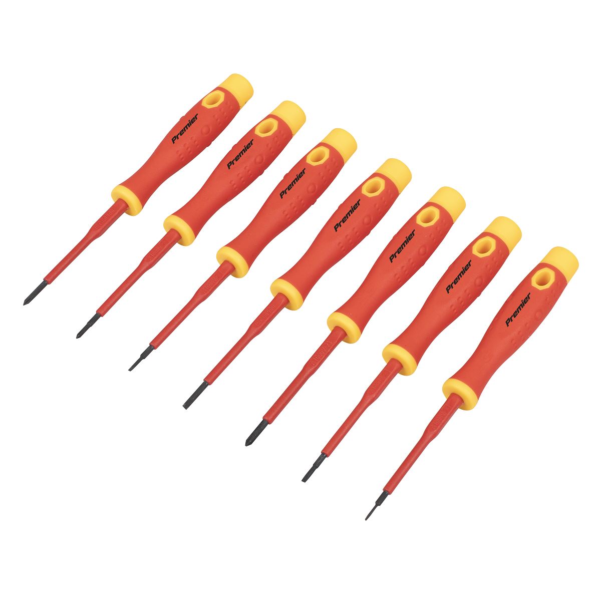 Sealey Premier Precision Screwdriver Set 7pc - VDE Approved  White Rose Tools