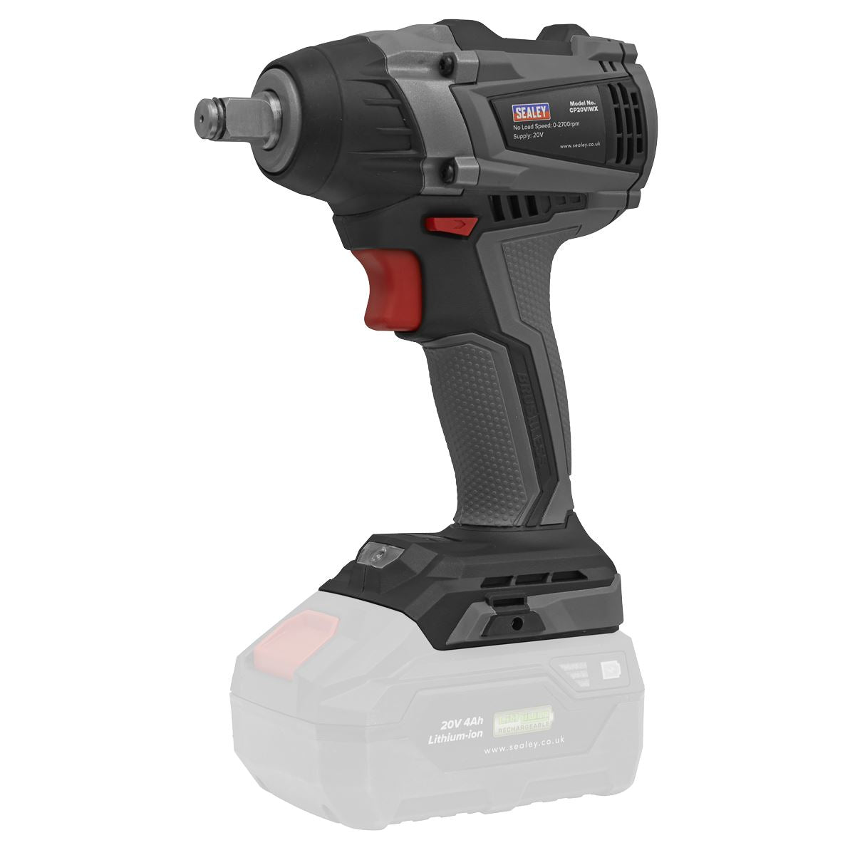 Sealey Premier Brushless Impact Wrench Kit 1/2"Sq Drive 20V 4Ah SV20 Series
